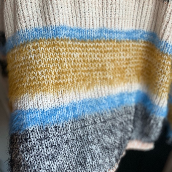 Fate Chunky Oversized Striped Fuzzy Sweater-Size L - Picture 5 of 7